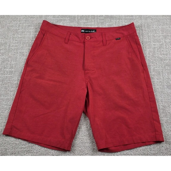 Travis Mathew Other - Travis Mathew Red Golf Hiking Shorts Men's Size 32 Casual Flat Front Pockets